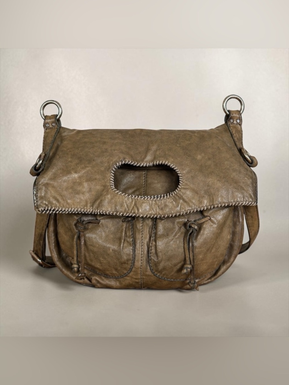 Vintage Y2K Lucky Brand CrossBody Bag Purse Slouchy Lamb Leather Bohemian
